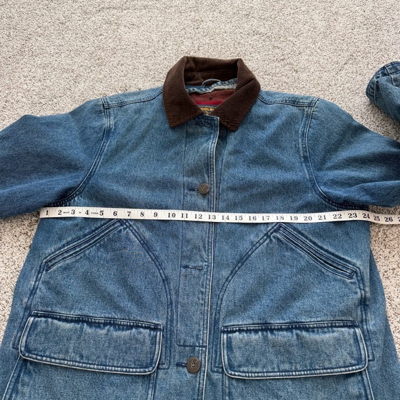 EUC Woolrich Women’s Denim Wool Blanket Lined Chore Barn Coat Jacket Sz XL - Picture 9 of 10